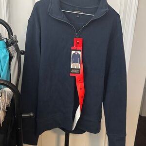 Banana Republic Men's Dark Blue Zip-Up Sweater